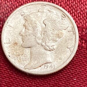 Vintage 1943S Mercury Liberty Dime Coin
